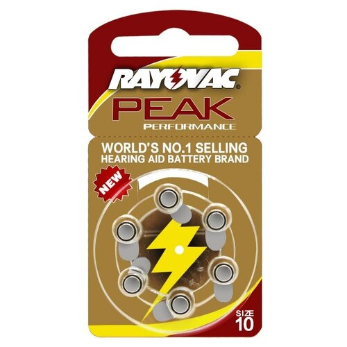 Батарейка RAYOVAC Peak ZA10, в упаковке: 6 шт.