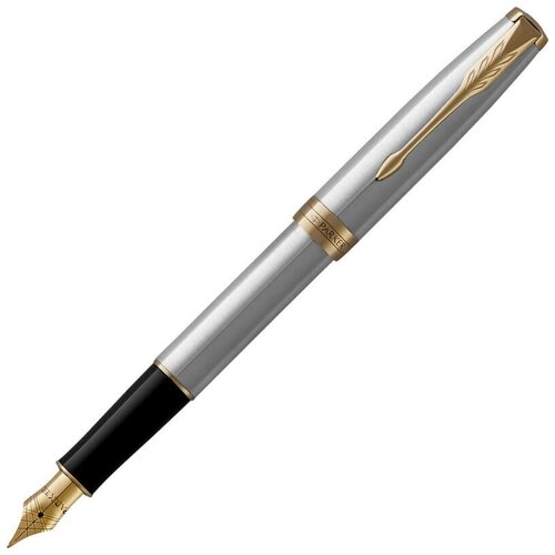 PARKER перьевая ручка Sonnet Core F527, 1931504, черный цвет чернил, 1 шт.