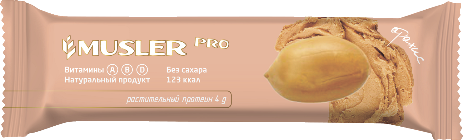 Батончик арахисовый Musler Pro "Арахис", 60 г - фотография № 1