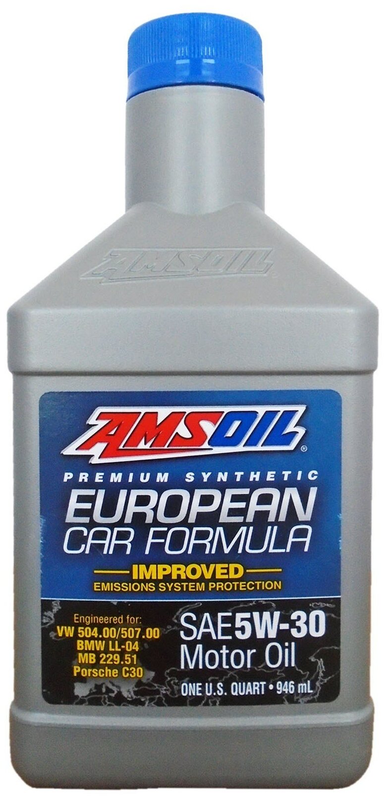 Синтетическое моторное масло AMSOIL European Car Formula Improved ESP Synthetic Motor Oil 5W-30, 0.946 л