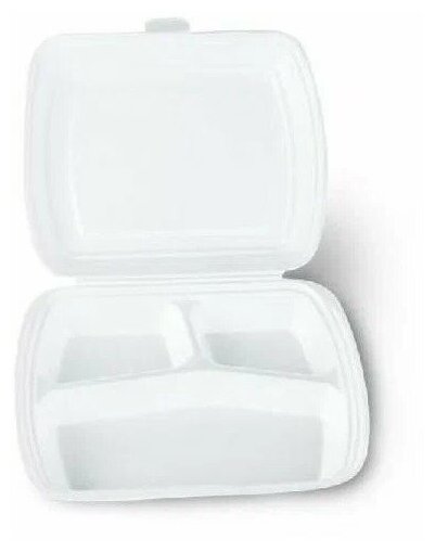 Ланч-Бокс для суши и роллов, одноразовый контейнер для еды с крышкой LB-3 247х207.5х62 мм, белый 100 шт