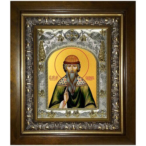 Икона Вадим Персидский, 14х18 см, в окладе и киоте икона святой вадим персидский на мдф 6х9