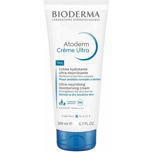 Купить Bioderma Atoderm Крем Ультра для увлажнения нормальной и сухой кожи лица и тела 200 мл туба, Биодерма
