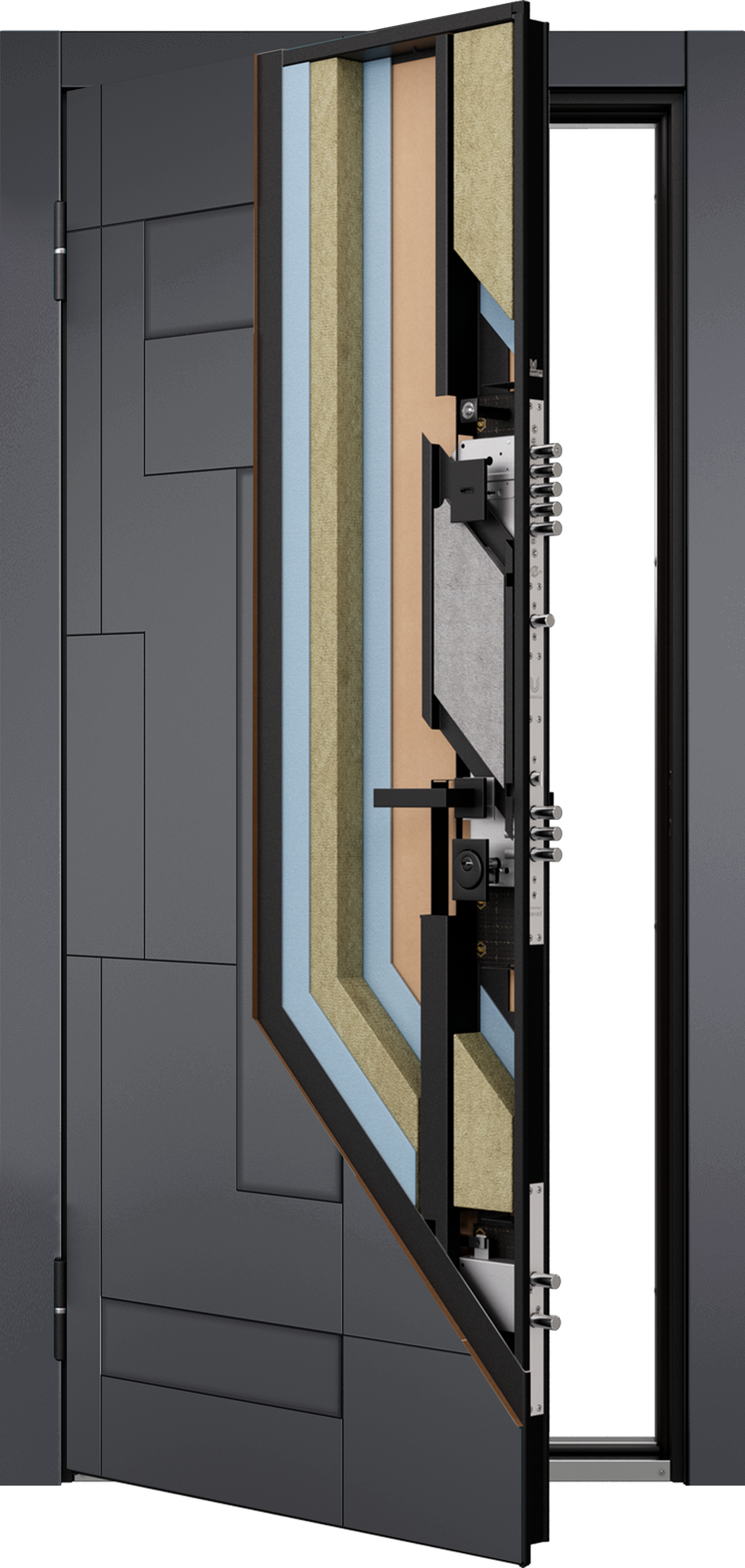 Дверь входная для квартиры Torex Ultimatum-М 950х2050, левый, тепло-шумоизоляция, антикоррозийная защита, замки 4-го класса защиты, серый/белый - фотография № 10