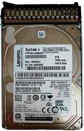 Жесткий диск Lenovo TCH TS ThinkSystem 2.5" 2TB 7.2K SATA 6Gb Hot Swap 512e HDD (SR950/SR670/SR590/SR860/ST250/SR250/ST550/SR950/SN850/SN55 - фото №5