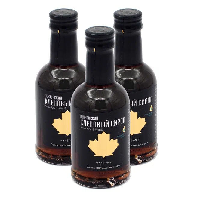 Пензенский кленовый сироп 0,5л/650гр * 3 штуки
