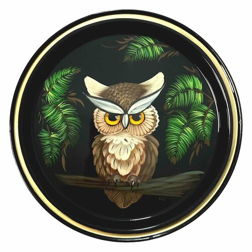 Жостовская фабрика декоративной росписи Жостовский поднос декоративный, размер 22 см (A5), металлический