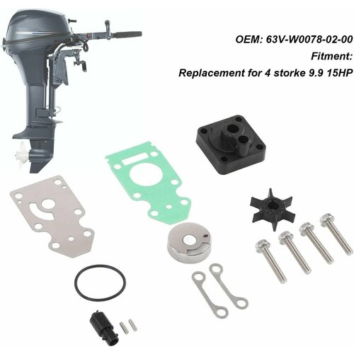 Ремкомплект помпы Yamaha/Ямаха 9.9/15 RTT-63V-W0078-KIT корпус водяной помпы yamaha 9 9 15лс