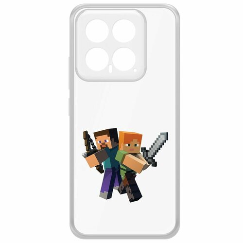 Чехол-накладка Krutoff Clear Case Minecraft-Стив и Алекс для Xiaomi 14 чехол накладка krutoff clear case minecraft стив и алекс для xiaomi mi 11 lite