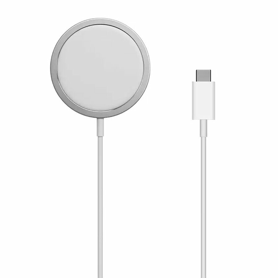 Беспроводное зарядное устройство MagSafe COTEetCI CS5702 MagSafe Charger с Кабелем Type-C, 15W, белый