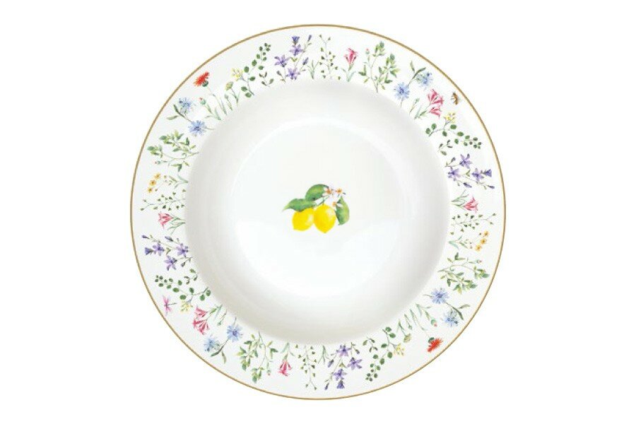 Тарелка суповая Цветы и лимоны, 21,5 см (Easy Life)