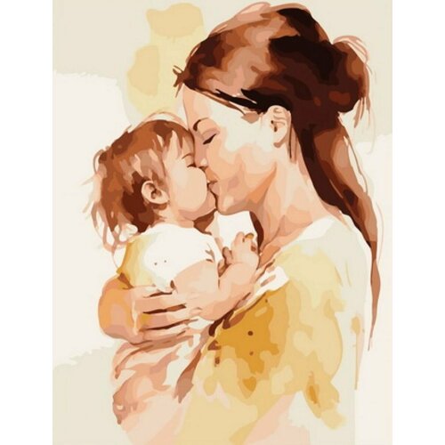 Картина по номерам Мама с ребенком холст на подрамнике 40х50 см, GX46018 парный портрет по фото мама с ребенком