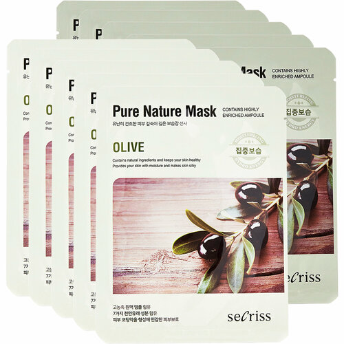 маска для лица тканевая anskin secriss pure nature mask pack secriss pure nature mask pack olive 10 шт Маска для лица тканевая Anskin Secriss Pure Nature Mask Pack (Secriss Pure Nature Mask Pack-Olive), 10 шт