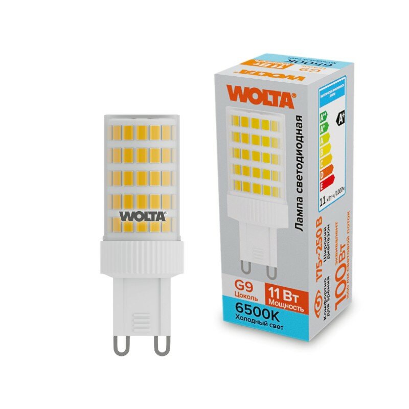 фото Светодиодная лампа WOLTA WSTD-JCD-11W6KG9-C 11Вт 6500K G9, цена за 1 шт.