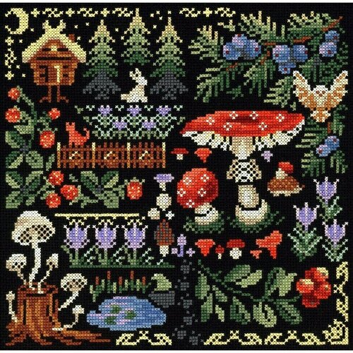 М. П. Студия Набор для вышивания «Семплер. Таинственный лес» 19 × 19 см