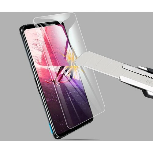 Закаленное стекло MyPads для Asus ROG Phone 5s (на плоскую поверхность экрана, не закрывает края экрана на 2-3мм), с олеофобным покрытием