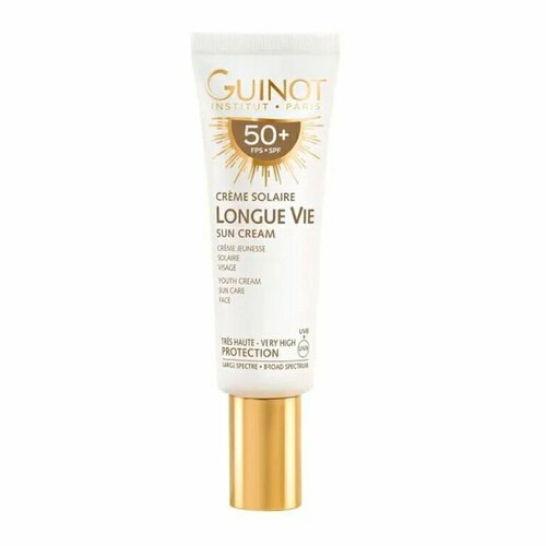 Омолаживающий лифтинг-крем для лица с 56 комп. SPF 50+ 50 мл GUINOT Creme Solaire Longue Vie SPF50+ 50 мл hih косметическое масло для лица и шеи питательное увлажняющее омолаживающее от морщин 50 мл