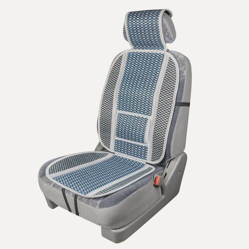 Изображение товара Накидка сиденья бамбук SKYWAY Summer-04 с поддержкой спины синий 1 шт (S01302049)