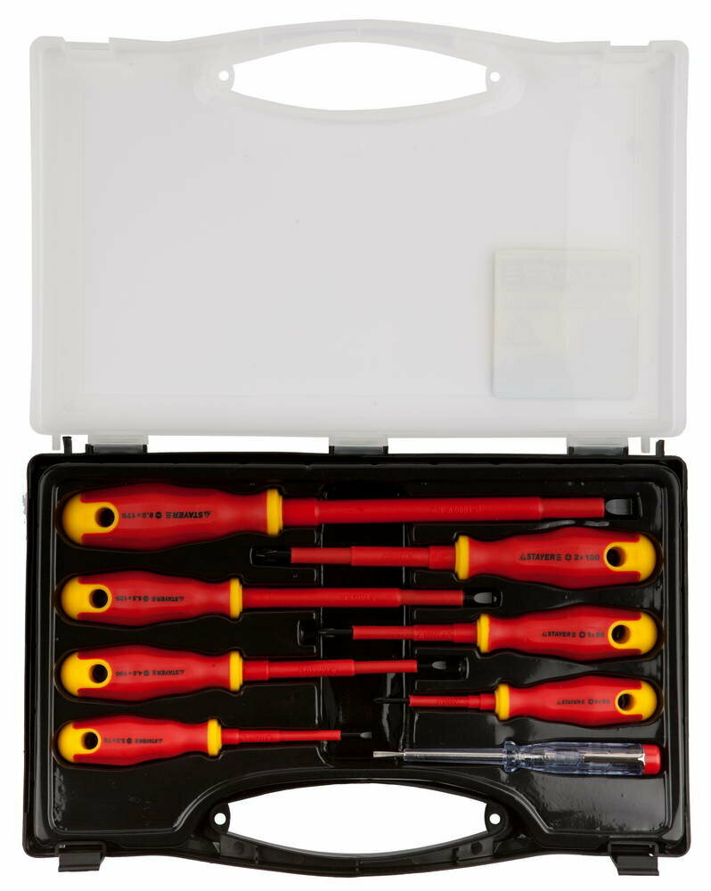 STAYER Electro, 8 предм, набор диэлектрических отверток, Professional (25145-H8)