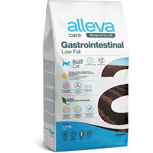 Сухой корм Alleva Care Cat Gastrointestinal Low Fat для взрослых кошек, при заболеваниях ЖКТ 1.5кг