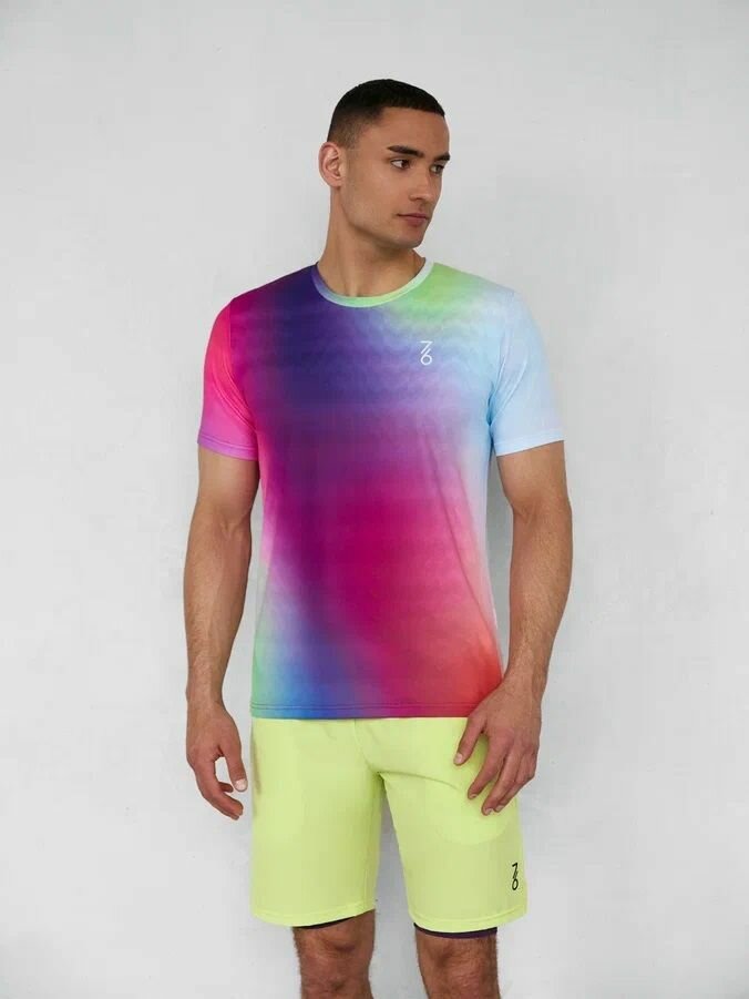 Футболка спортивная SEVEN SIX размер L фиолетовый голубой зеленый розовый