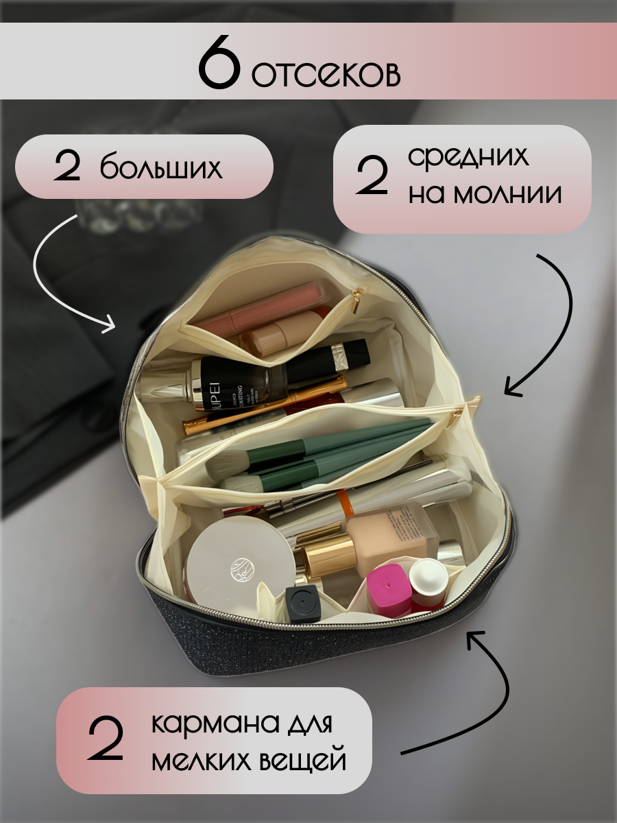 Картинки Дорожный органайзер ширина: 11 см., высота: 12 см., длина: 11 см., , черная