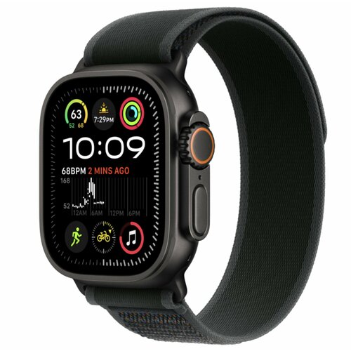 Смарт-часы Apple Watch Ultra 2 2024 GPS Cellular 49mm Black TitaniumЧёрный ремешок Black Trail Loop - ML 100365₽