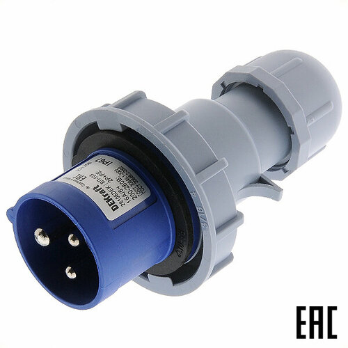 Вилка кабельная ВП-103 26106DEK 16А 220В 2PPE IP67 CEE013W-6 DEKraft 947₽