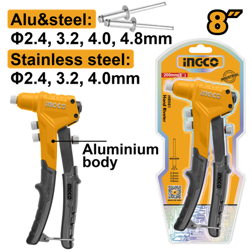 Зaклeпoчник ручной INGCO HR081 INDUSTRIAL 24-48 мм 1430₽
