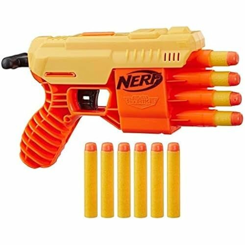 Игрушечный бластер Hasbro E6973 QS-4 Nerf Alpha Strike, включает десять дротиков Nerf Elite, для детей, подростков, взрослых