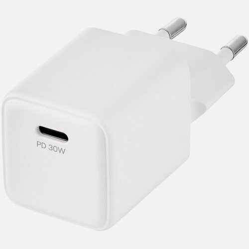 Изображение товара Сетевое зарядное устройство Ubear Bridge USB-C 30 Вт GaN, белый