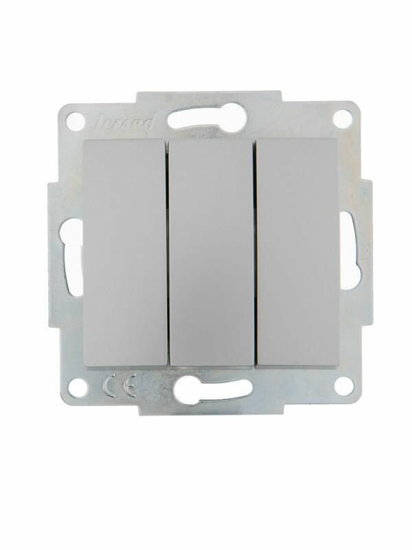 Механизм выключателя 3-кл. 1п СП Karina 10А IP20 мат. серебр. LEZARD 707-4388-109