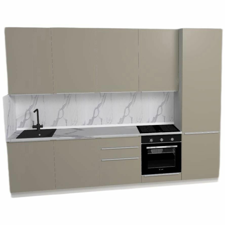 Кухонный гарнитур Фьюжн Silky Grey, 3000 мм