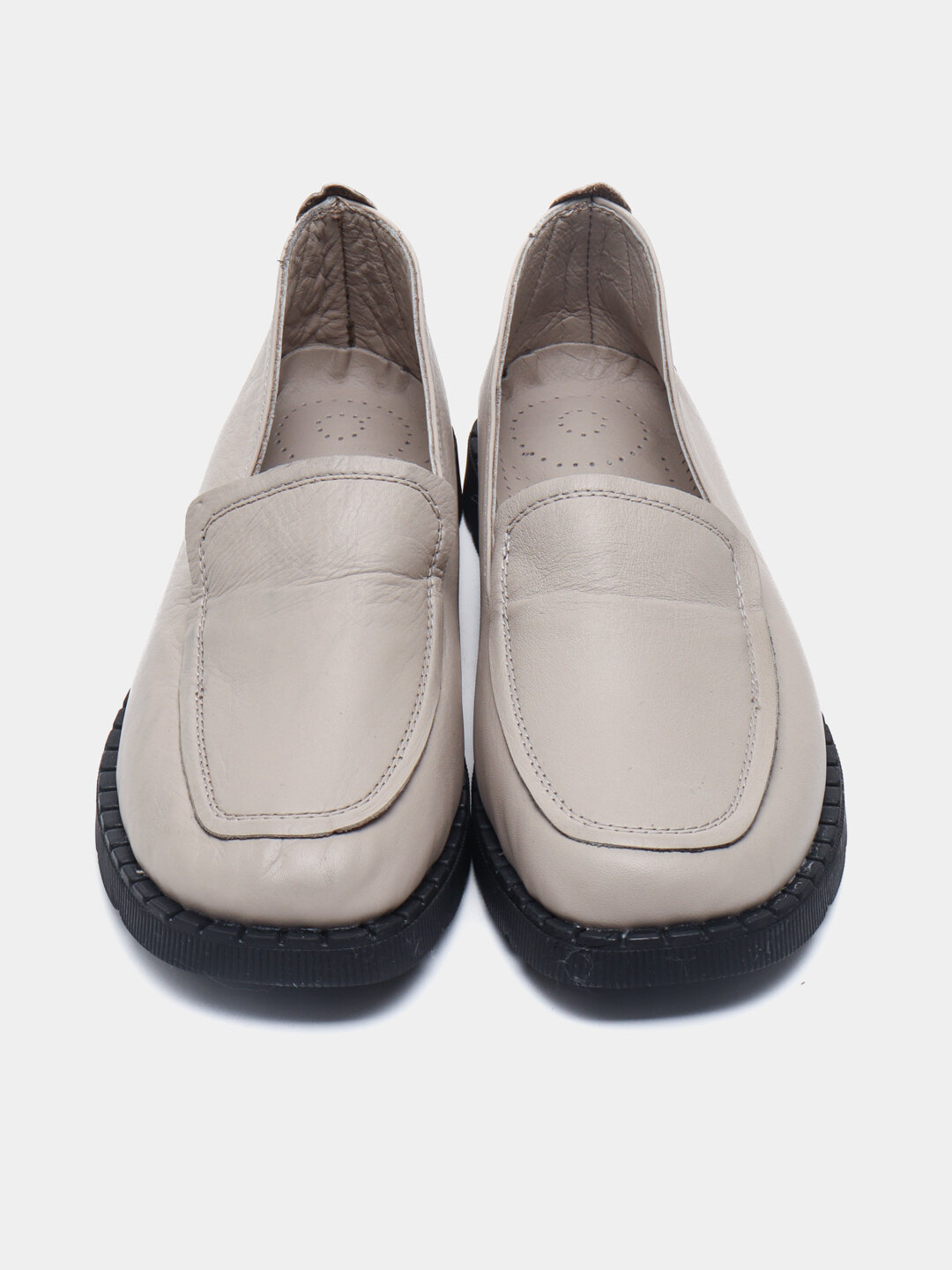 Мокасины  Женские мокасины, из натуральной кожи, размер 36, бежевый — фото 1