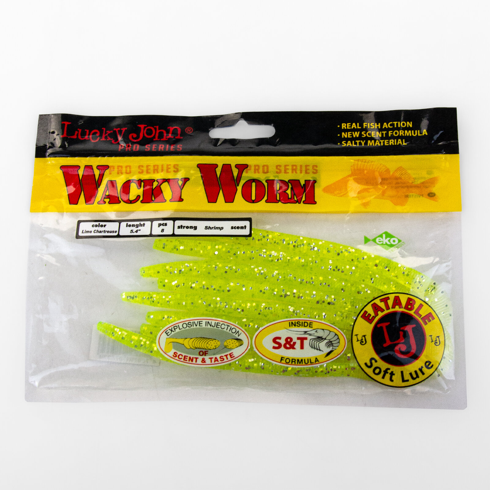 Черви съедобные Lucky John Pro Series WACKY WORM 5.4" (137мм/8шт)