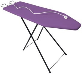Волжаночка Гладильная доска напольная с подставкой для утюга, розеткой и удлинителем, размер 115х35 см., цвет фиолетовый