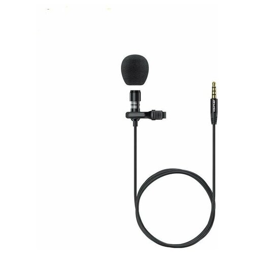 Микрофон петличный AWEI MK1 Jack 3,5 мм, петличка черный