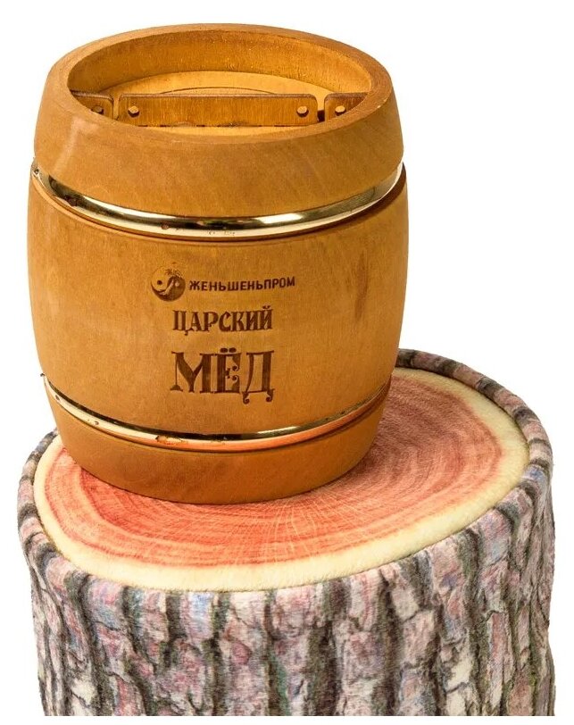Сувенирный бочонок для меда классический № 4 "Женьшеньпром", 325 мл