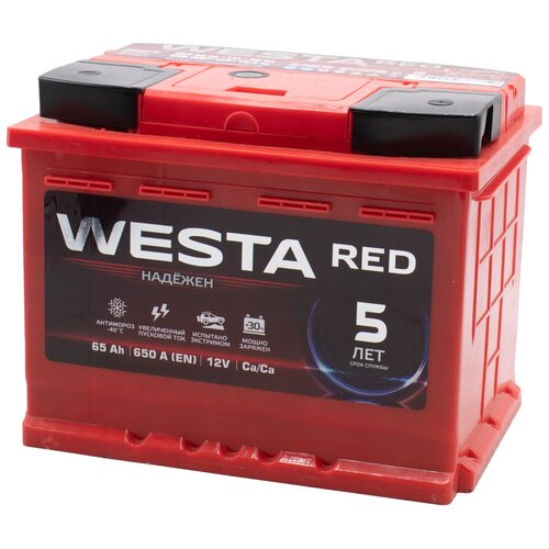 Аккумуляторная батарея WESTA RED 65 А.ч. 650А прямая полярность 242x175x190