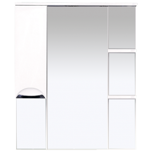 фото Зеркало- шкаф misty жасмин 85 левый (свет) белая эмаль