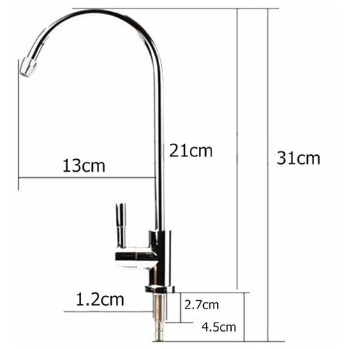Кран для воды из нержавеющей стали, для чистой воды. подходит к фильтрам: Барьер, Гейзер, Аквафор, Аквабрайт