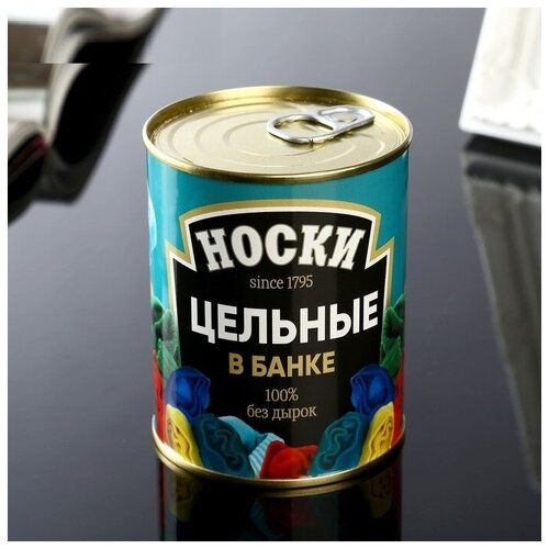 фото Носки в банке "цельные" (мужские, цвет черный) (1 шт.) promarket