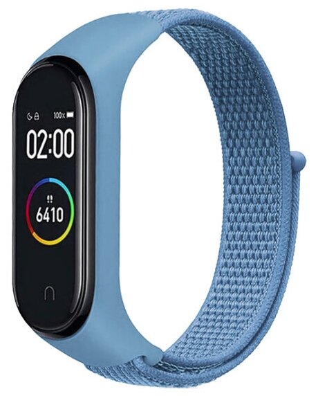 DF / Ремешок из нейлона для Xiaomi Mi Band 3/4/5/6/Smart Band 6 DF xiNylonband-01 (джинсовый)