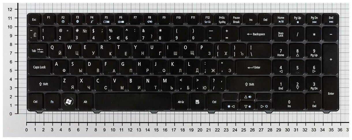 Клавиатура для ноутбука Acer 9ZN7WPW00F Чёрная Матовая