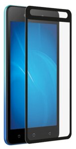 Фото DF / Закаленное стекло с цветной рамкой (fullscreen+fullglue) для телефона Itel A25 смартфона Ител А25 DF itColor-02 (black) / черный