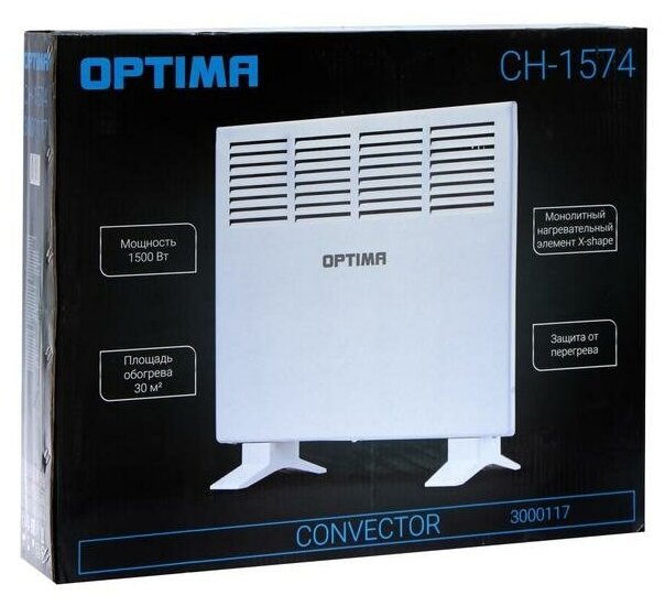 Конвектор OPTIMA CH-1574 (мощность 750-1500Вт, крепление на стену,контроль температуры) - фотография № 8