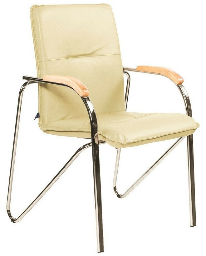 Конференц-кресло FA-SAMBA Chrome к/з светло-бежевый DO122/бук