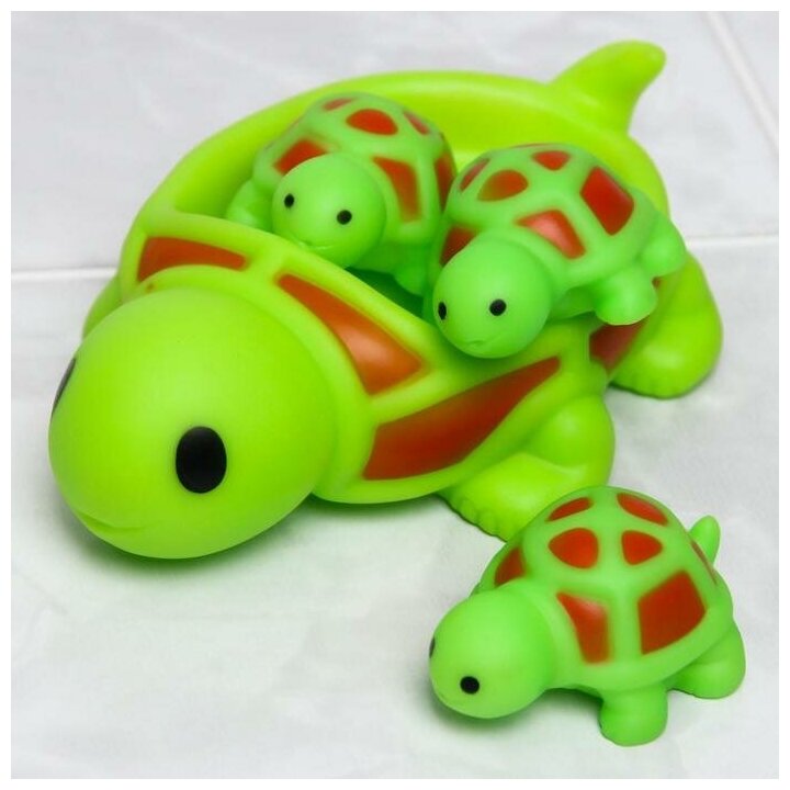 Набор игрушек для игры в ванне «Черепаха», мыльница, игрушки 3 шт