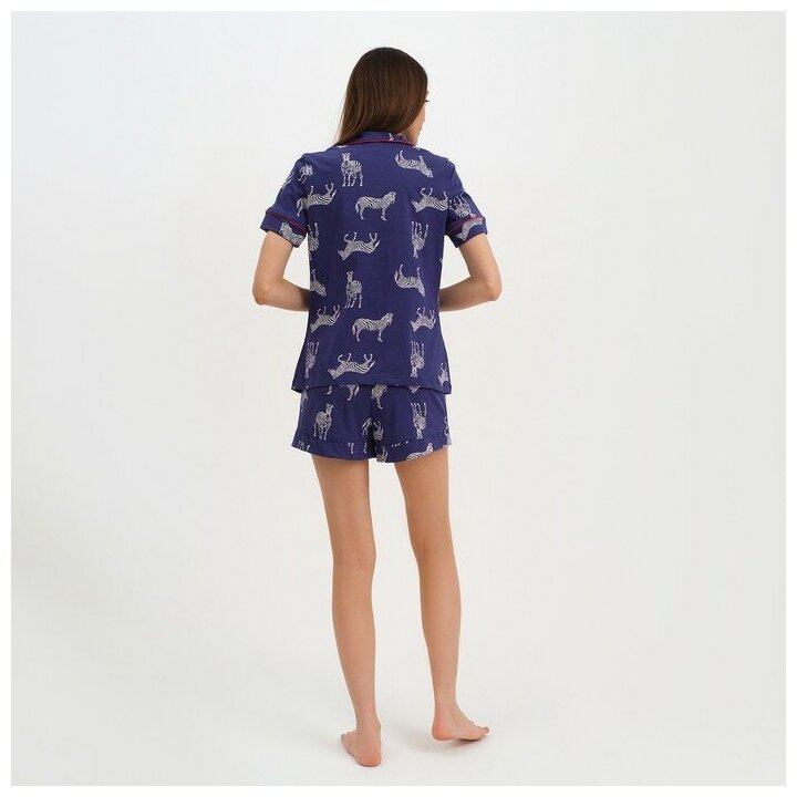 Пижама Kaftan, короткий рукав, размер 42, синий - фотография № 6