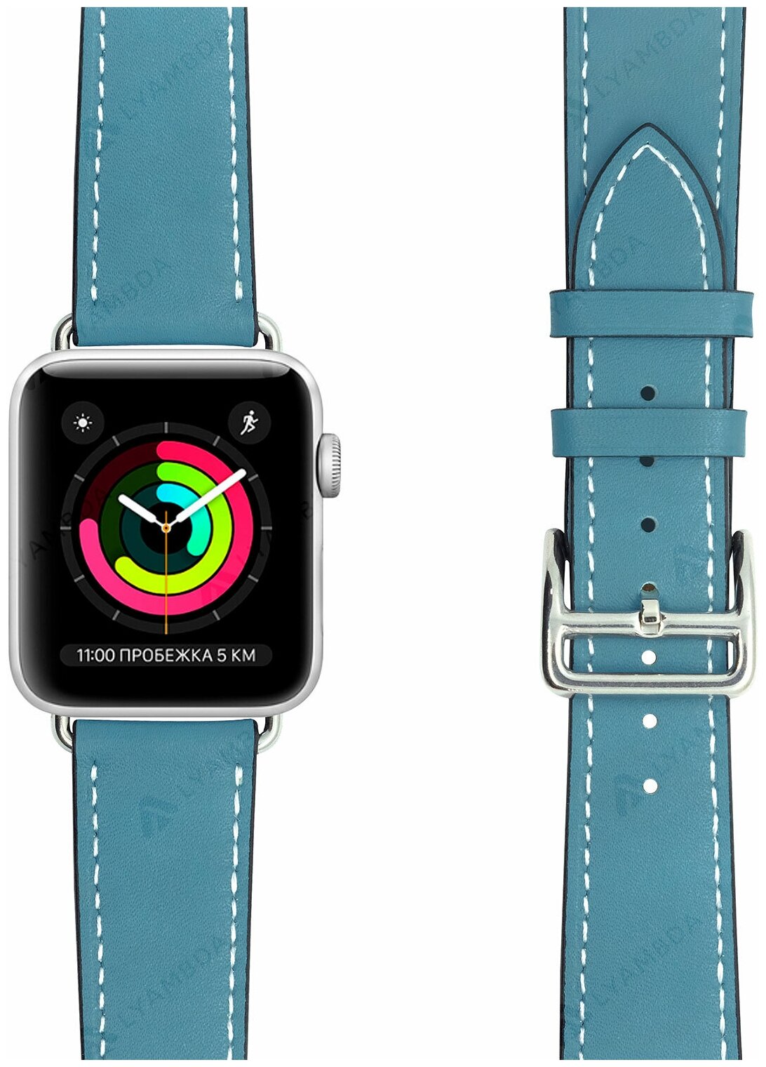 Ремешок Lyambda Mintaka для Apple Watch Series 3/4/5 голубой (LWA-02-44-LBL) Noname - фото №9